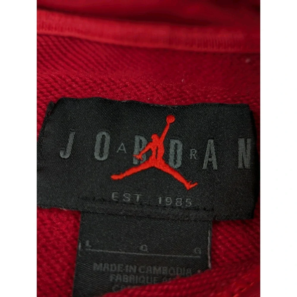 Vintage Nike Air Jordan Jumpman Hoodie‎ Red Mens Size Large Sweater Streetwear